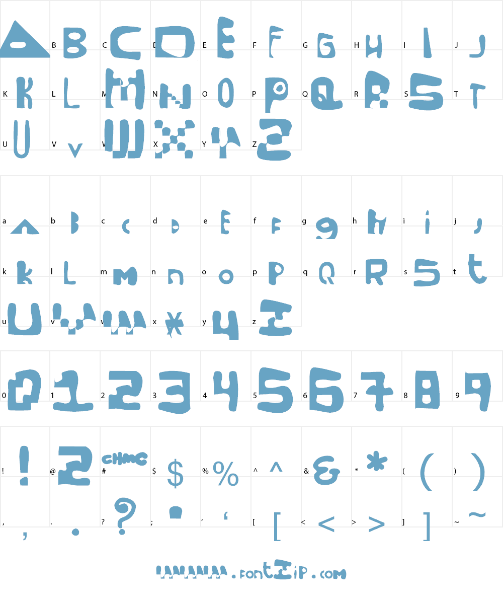 Mixed Up Distortio Font Character